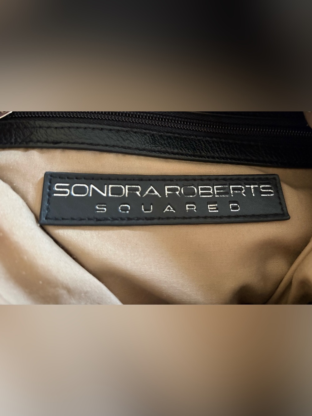 Sondra Roberts Squared Black Multi Zip Shoulder Crossbody Bag - Picture 3 of 4